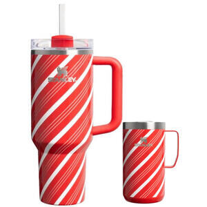 🎄Set of 2 - Candy Cane Twist -  Stanley 40oz Tumbler & 24oz Mug Combo 🔥